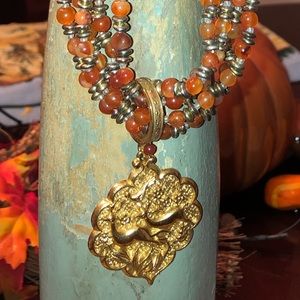 Gold and brown Necklace